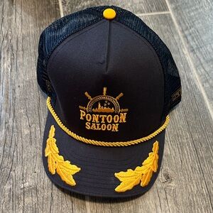 Nashville Pontoon Saloon Blue and Gold Trucker Hat